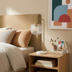 Haven Clear Glass Table Lamp, Gold Brush Metal and Marble Base, Button Control