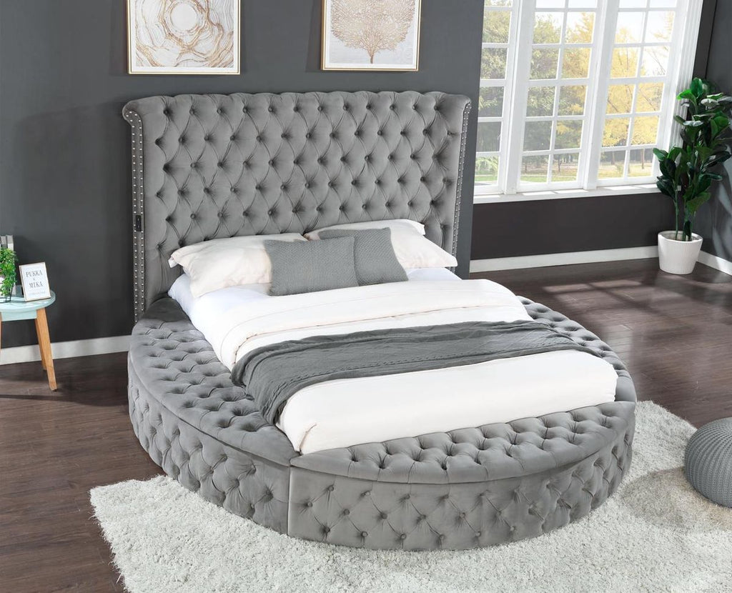 Galaxy Home Hazel Queen Bed in Gray