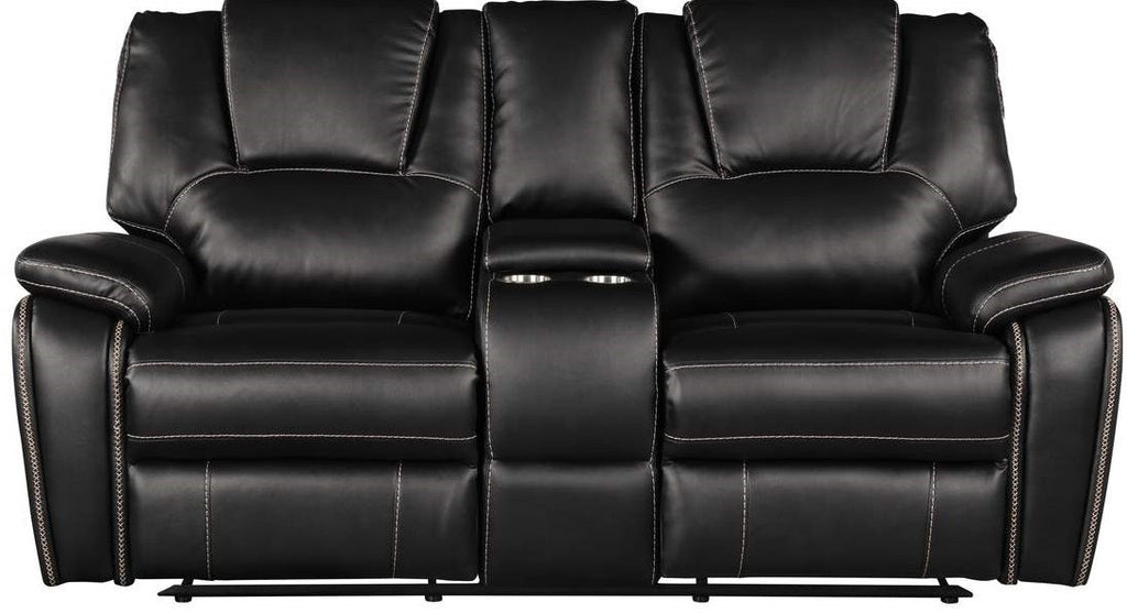 Galaxy Home Hong Kong Power Reclining Loveseat in Black