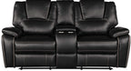 Galaxy Home Hong Kong Power Reclining Loveseat in Black