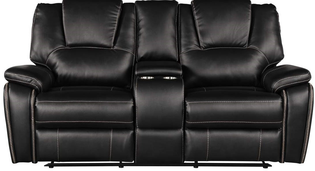 Galaxy Home Hong Kong Power Reclining Loveseat in Black