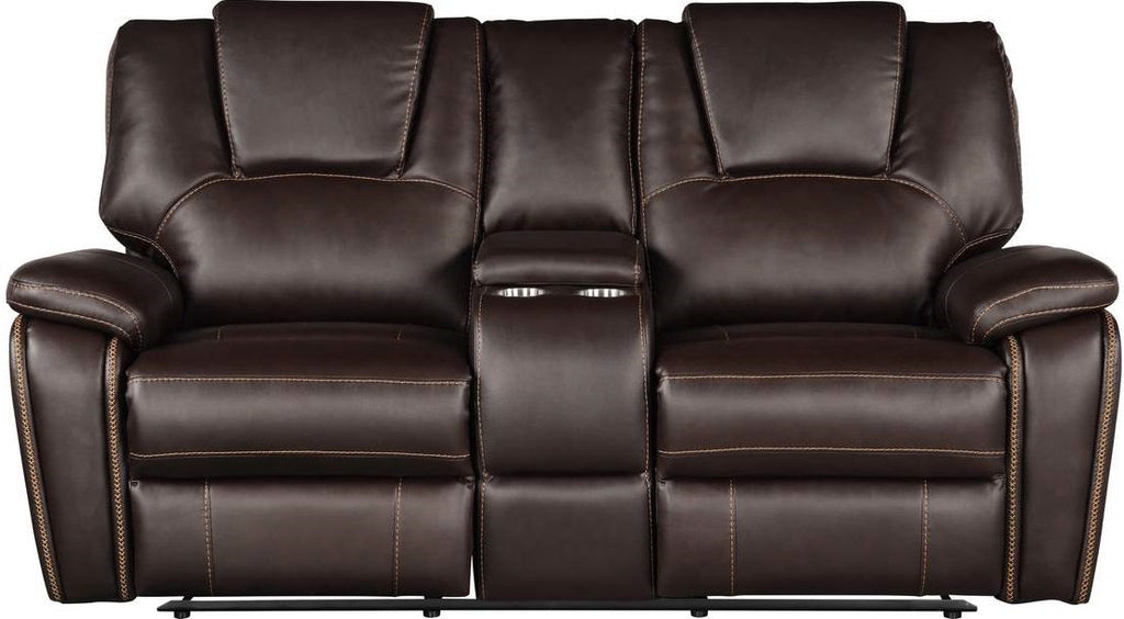 Galaxy Home Hong Kong Power Reclining Loveseat in Brown
