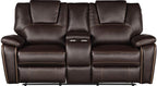 Galaxy Home Hong Kong Power Reclining Loveseat in Brown