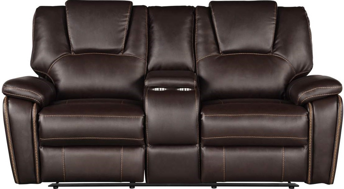 Galaxy Home Hong Kong Power Reclining Loveseat in Brown
