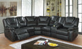 Galaxy Home Hong Kong Power Reclining Sectional in Black