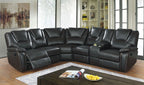 Galaxy Home Hong Kong Power Reclining Sectional in Black