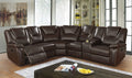 Galaxy Home Hong Kong Power Reclining Sectional in Brown