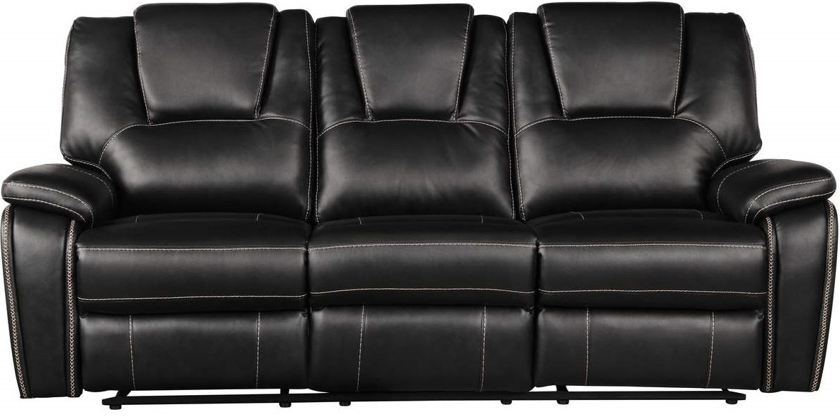 Galaxy Home Hong Kong Power Reclining Sofa in Black
