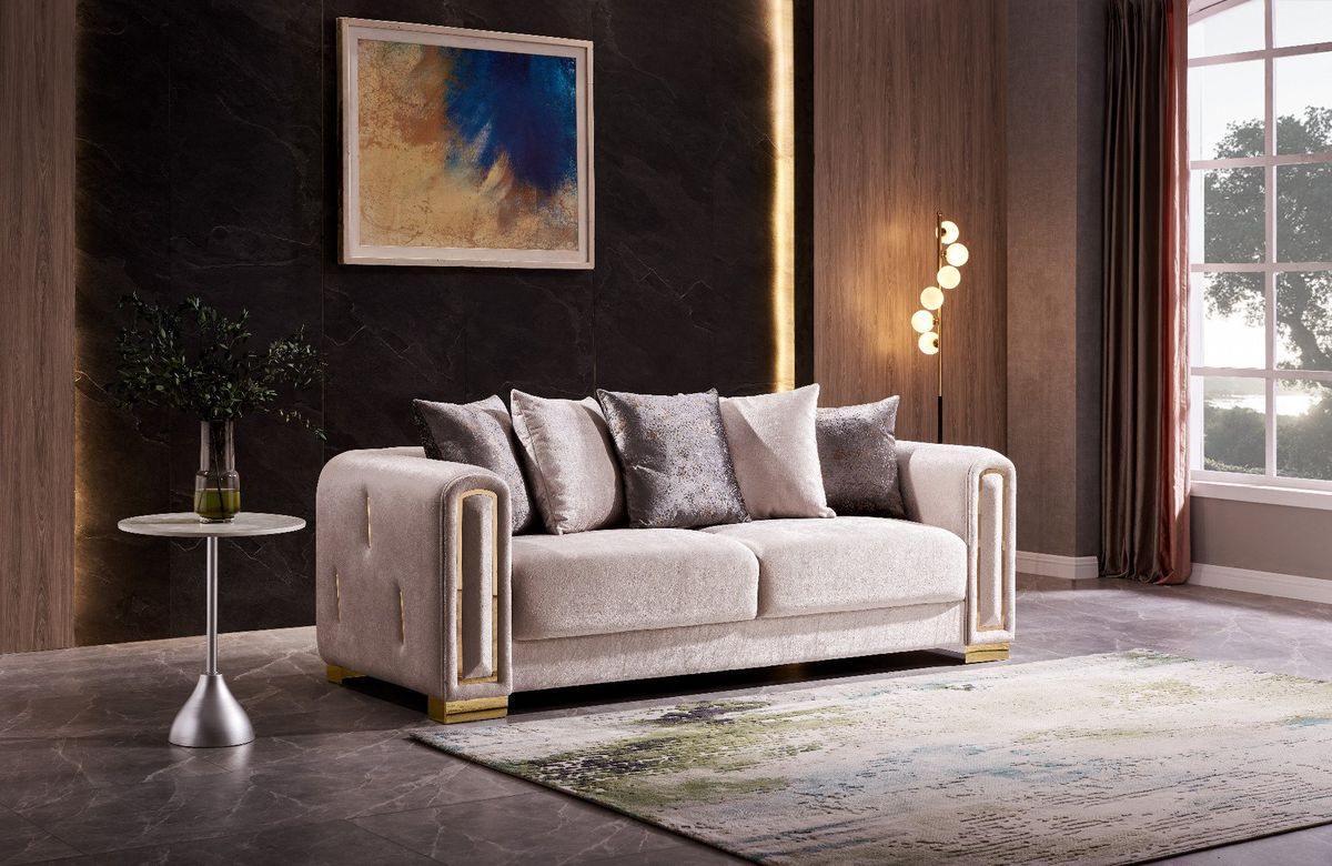 Galaxy Home Impreza Loveseat in Cream