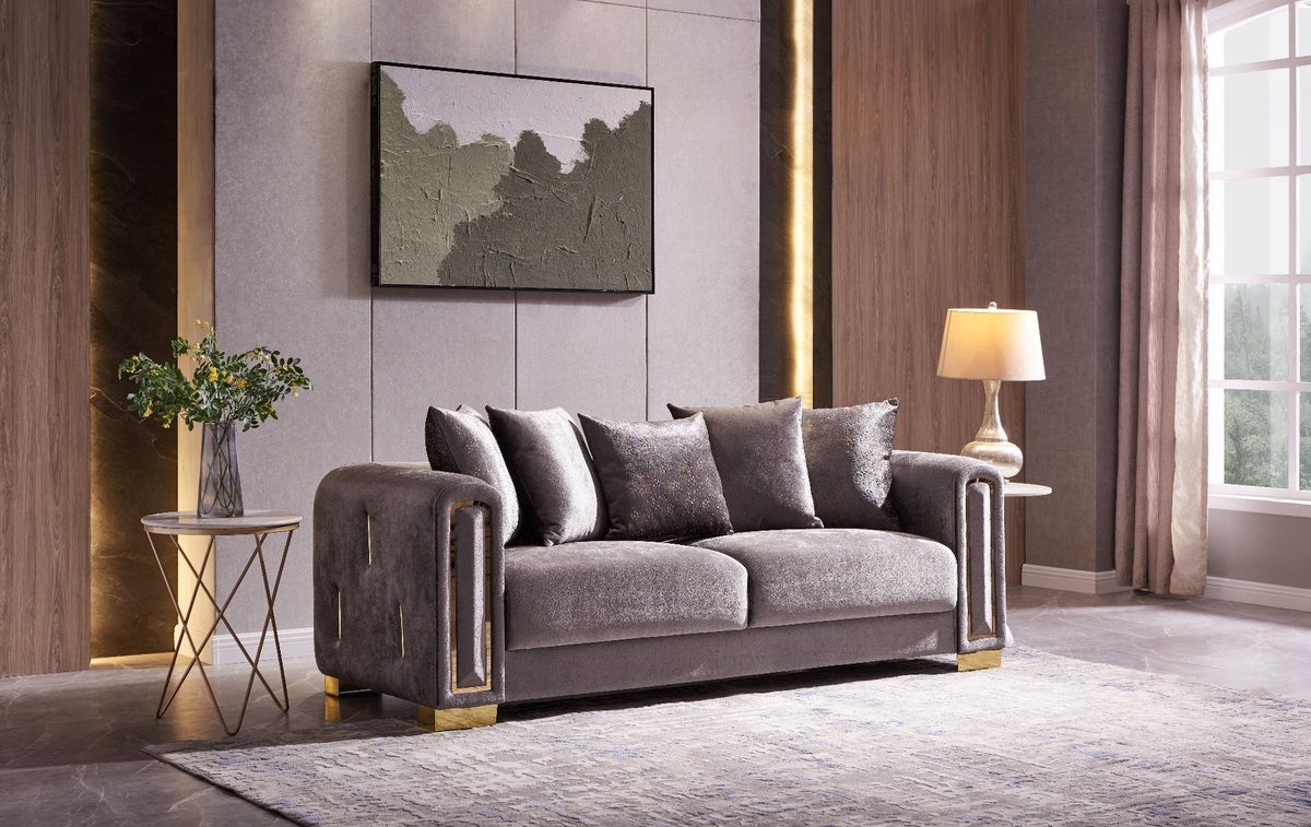 Galaxy Home Impreza Loveseat in Gray