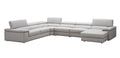 Kobe Leather Sectional in Silver Grey | J&M Furniture