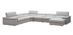 Kobe Leather Sectional in Silver Grey | J&M Furniture