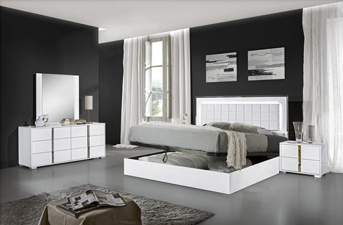 Alice Queen Storage Bed in Gloss White | J&M Furniture