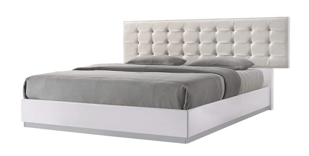 Milan Modern Bed in White | J&M Furniture
