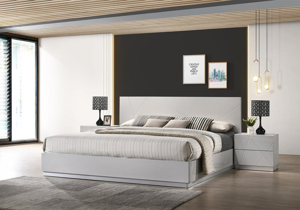 Naples Modern Bed in Grey | J&M Furniture