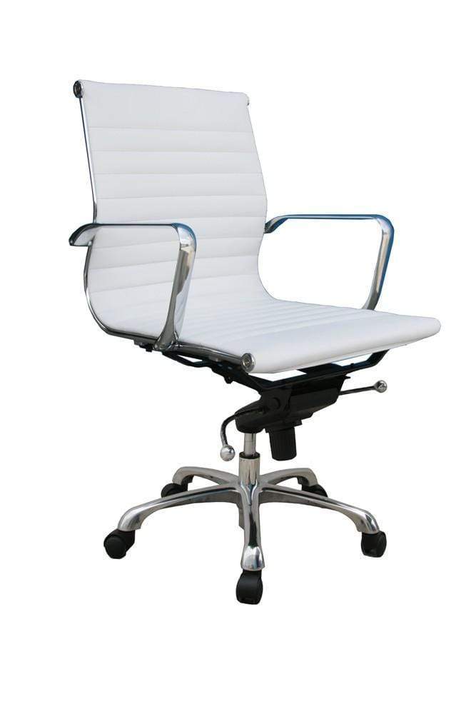 Comfy Low Back White Office Chair | J&M Furniture