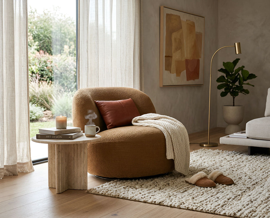 Cove Swivel Chair in Mustard | J&M Furniture
