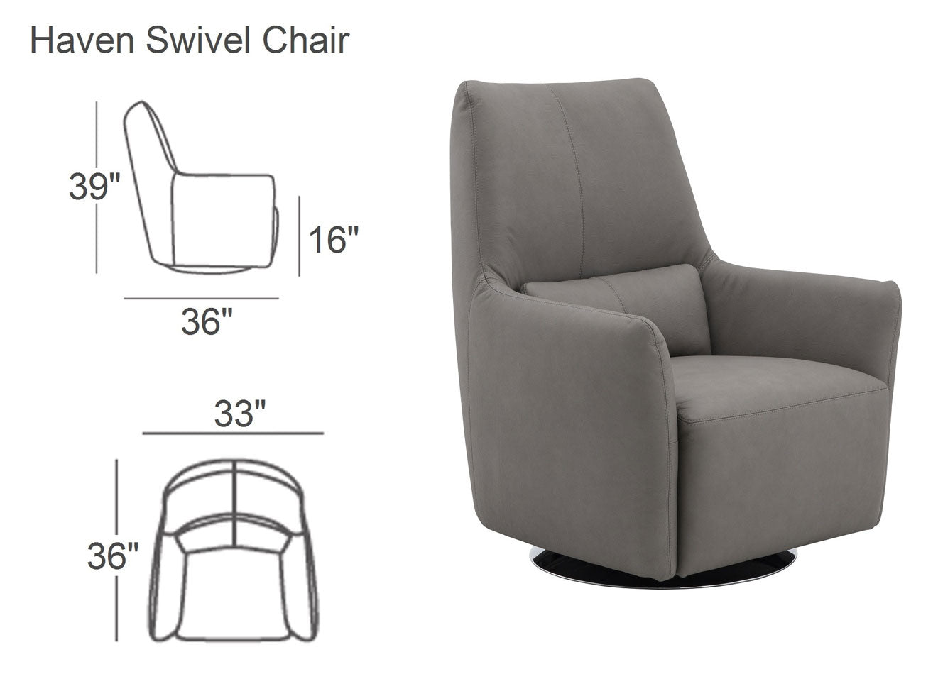 Haven Swivel Chair in Kokos | J&M Furniture