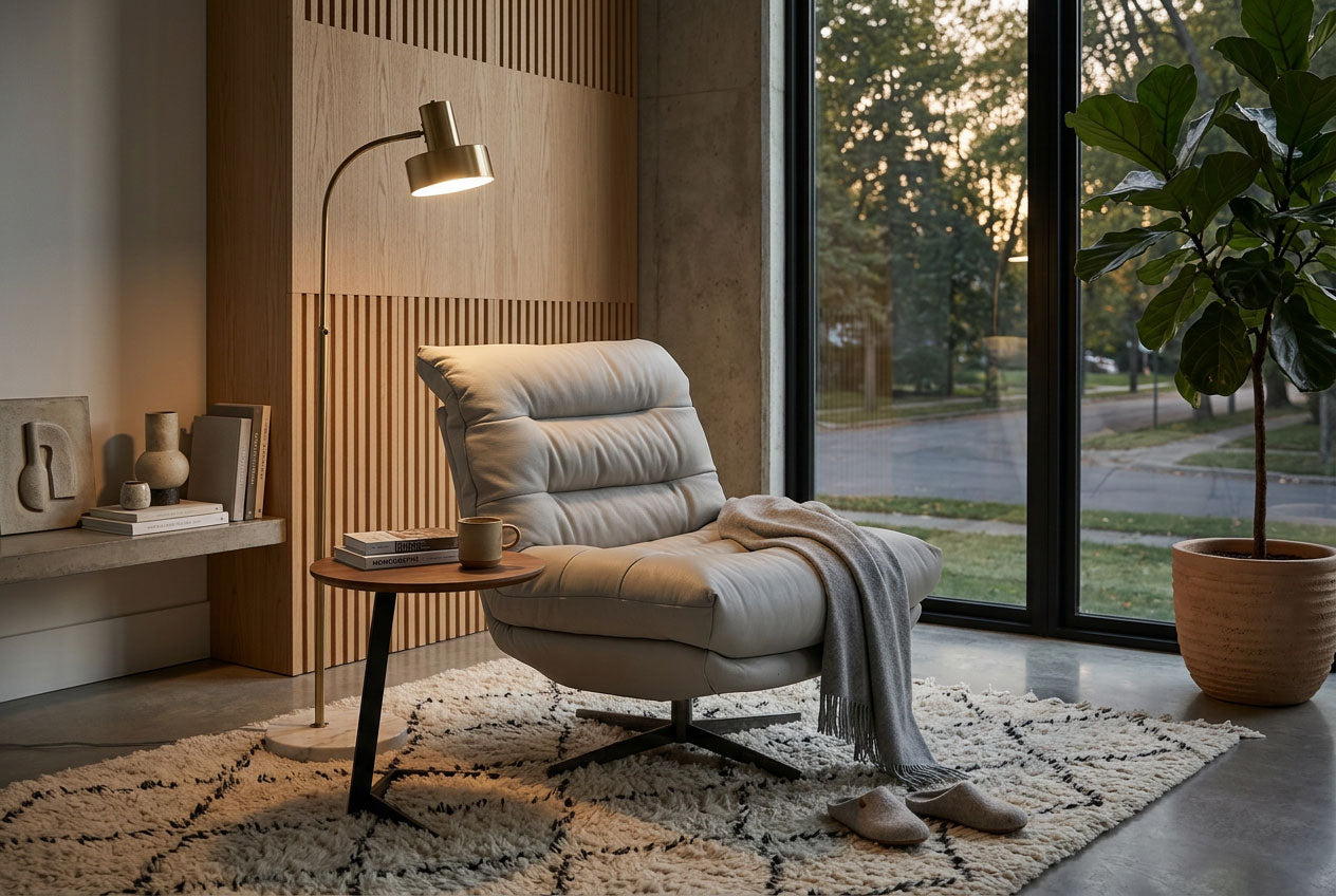 Nest Swivel Chair in Light Grey | J&M Furniture