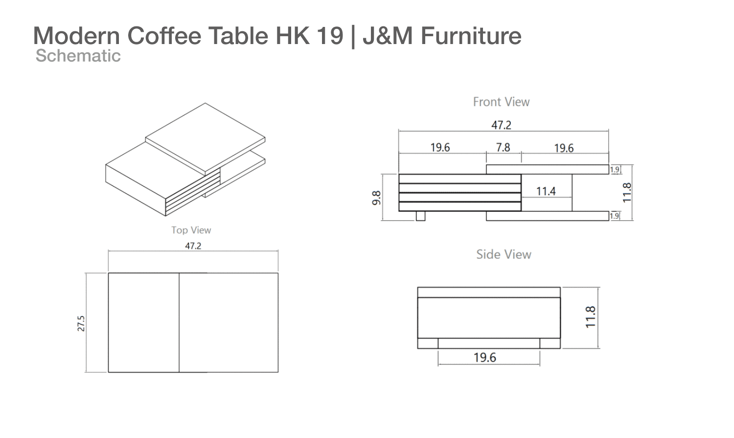 Modern Coffee Table HK 19 | J&M Furniture