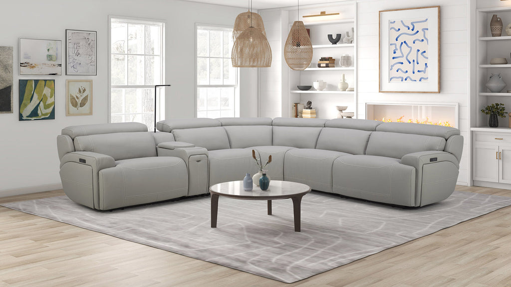 6095B Power Sectional in Grey | J&M Furniture