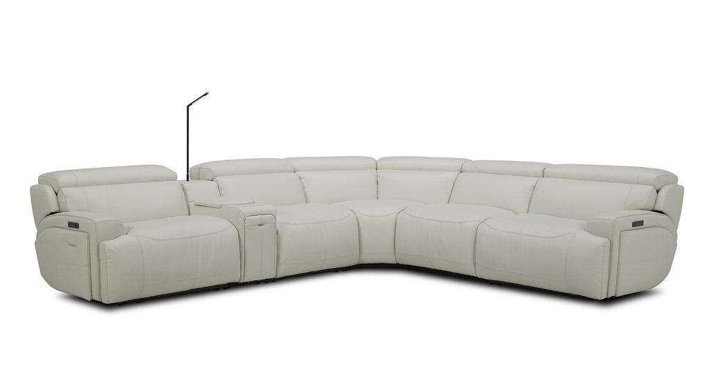 6095B Power Sectional in White | J&M Furniture