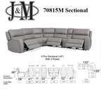 70815M Reclining Sectional in Grey | J&M Furniture