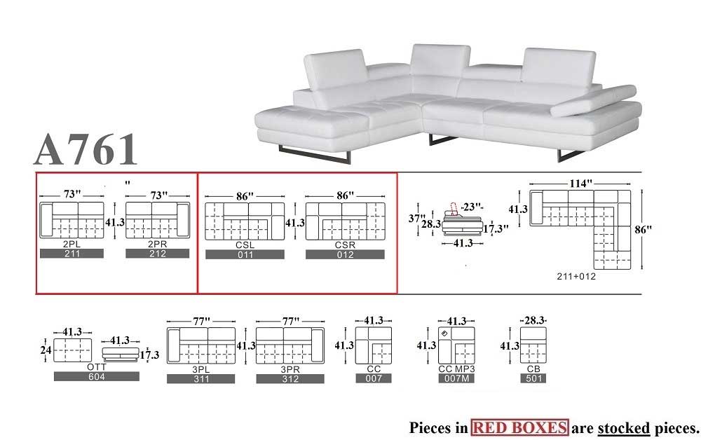 A761 Sectional in Truffle | J&M Furniture