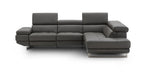 Annalaise Leather Recliner Sectional in Dark Grey | J&M Furniture