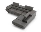 Annalaise Leather Recliner Sectional in Dark Grey | J&M Furniture