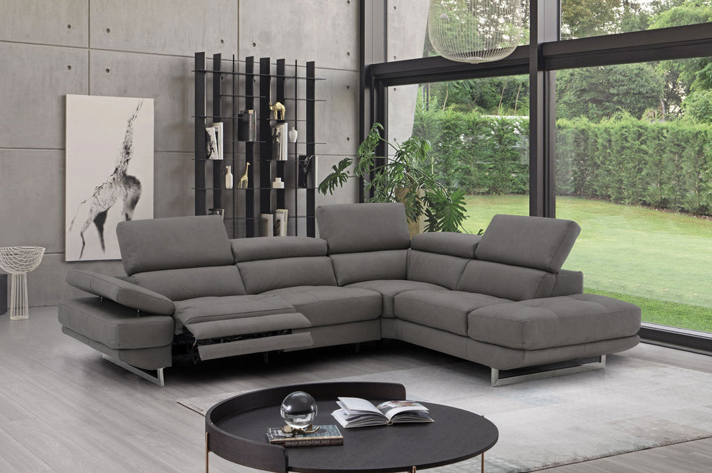 Annalaise Recliner Leather Sectional in Truffle | J&M Furniture