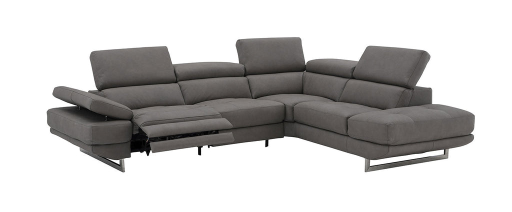 Annalaise Recliner Leather Sectional in Truffle | J&M Furniture