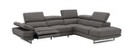 Annalaise Recliner Leather Sectional in Truffle | J&M Furniture