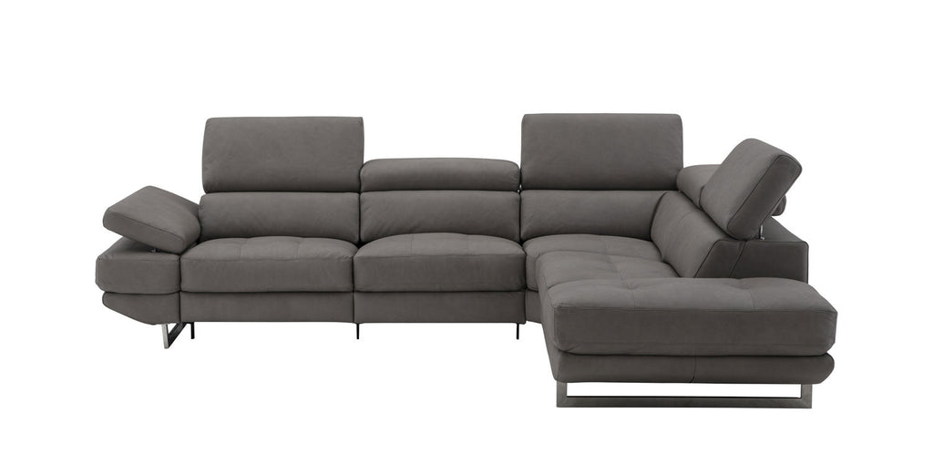 Annalaise Recliner Leather Sectional in Truffle | J&M Furniture