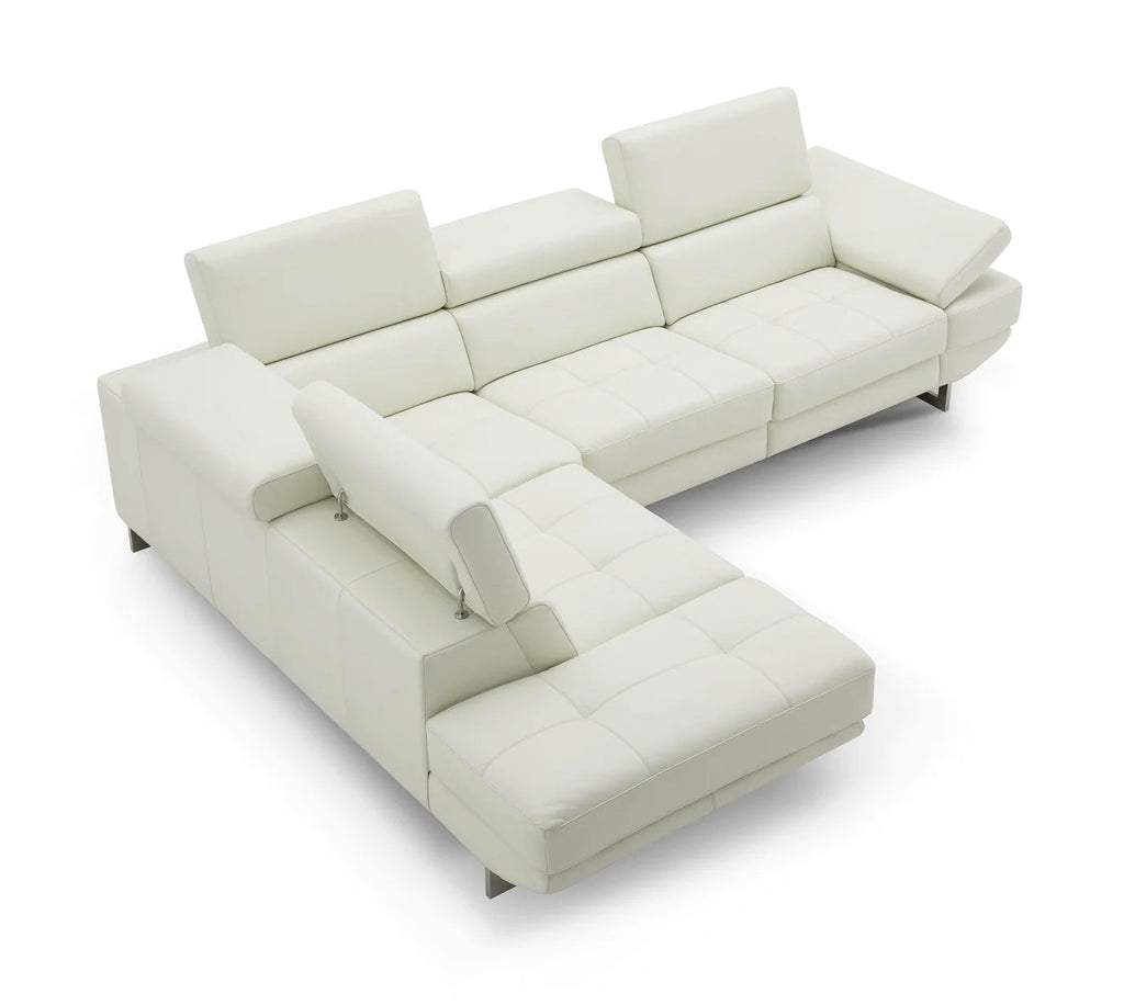 Annalaise Reclining Leather Sectional in Snow White | J&M Furniture