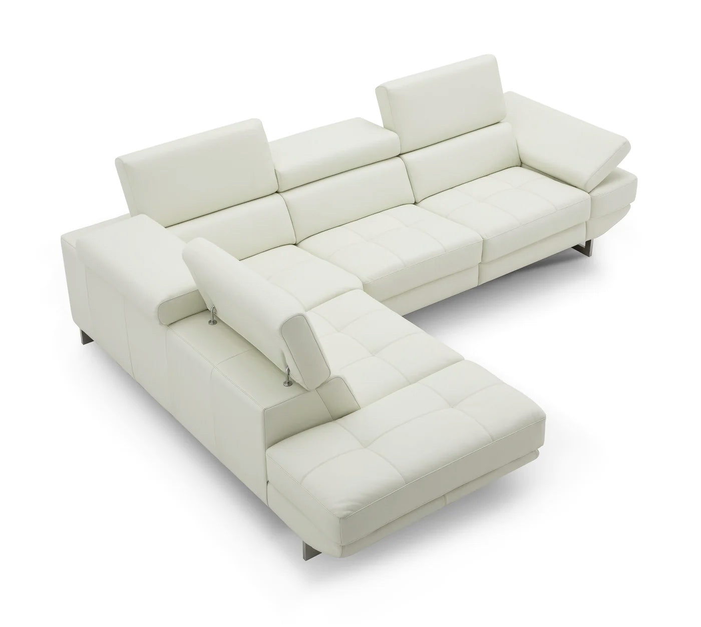 Annalaise Reclining Leather Sectional in Snow White | J&M Furniture