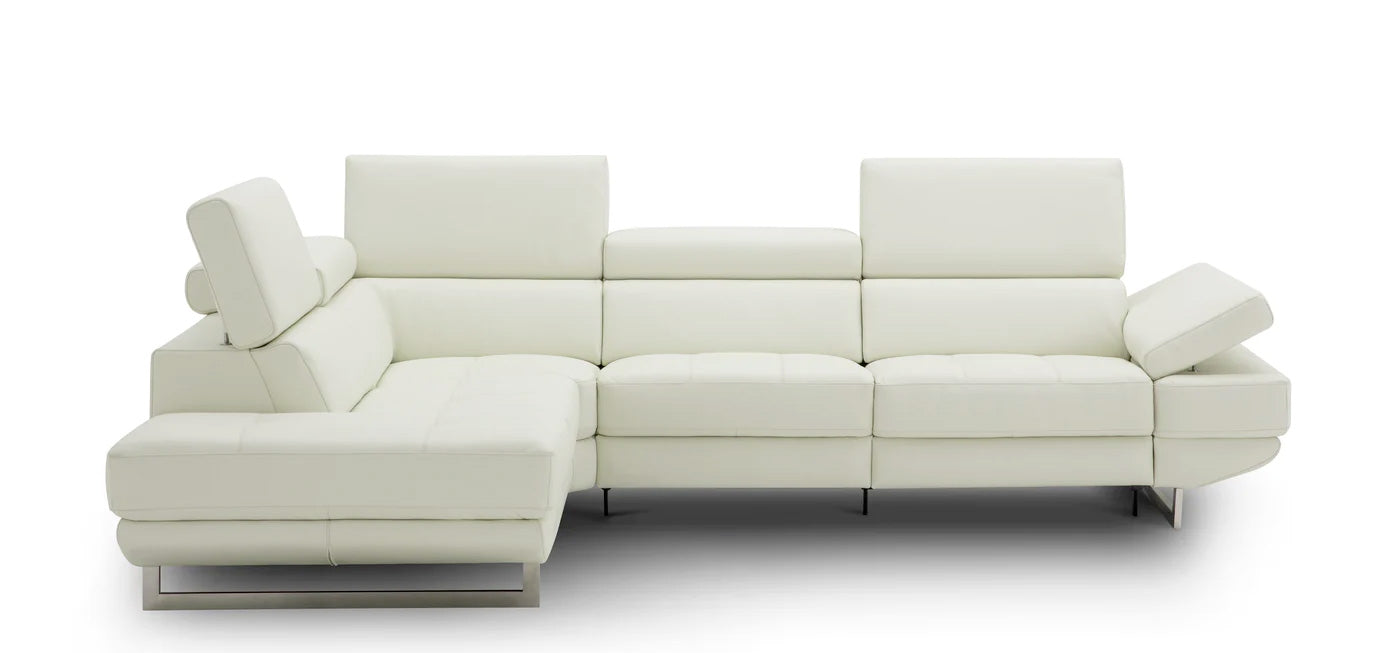 Annalaise Reclining Leather Sectional in Snow White | J&M Furniture