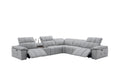 Beaumont Leather Power Recliner 8301 in Light Grey | J&M Furniture