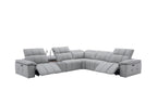 Beaumont Leather Power Recliner 8301 in Light Grey | J&M Furniture