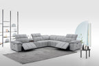 Beaumont Leather Power Recliner 8301 in Light Grey | J&M Furniture