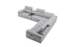 Beaumont Leather Power Recliner 8301 in Light Grey | J&M Furniture