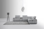 Beaumont Leather Power Recliner 8301 in Light Grey | J&M Furniture