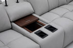 Beaumont Leather Power Recliner 8301 in Light Grey | J&M Furniture