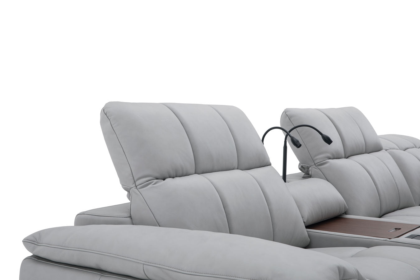 Beaumont Leather Power Recliner 8301 in Light Grey | J&M Furniture