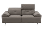 Dolce Vita Leather Power Reclining Loveseat in Brownie