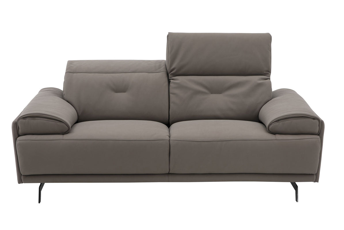 Dolce Vita Leather Power Reclining Loveseat in Brownie