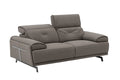 Dolce Vita Leather Power Reclining Loveseat in Brownie