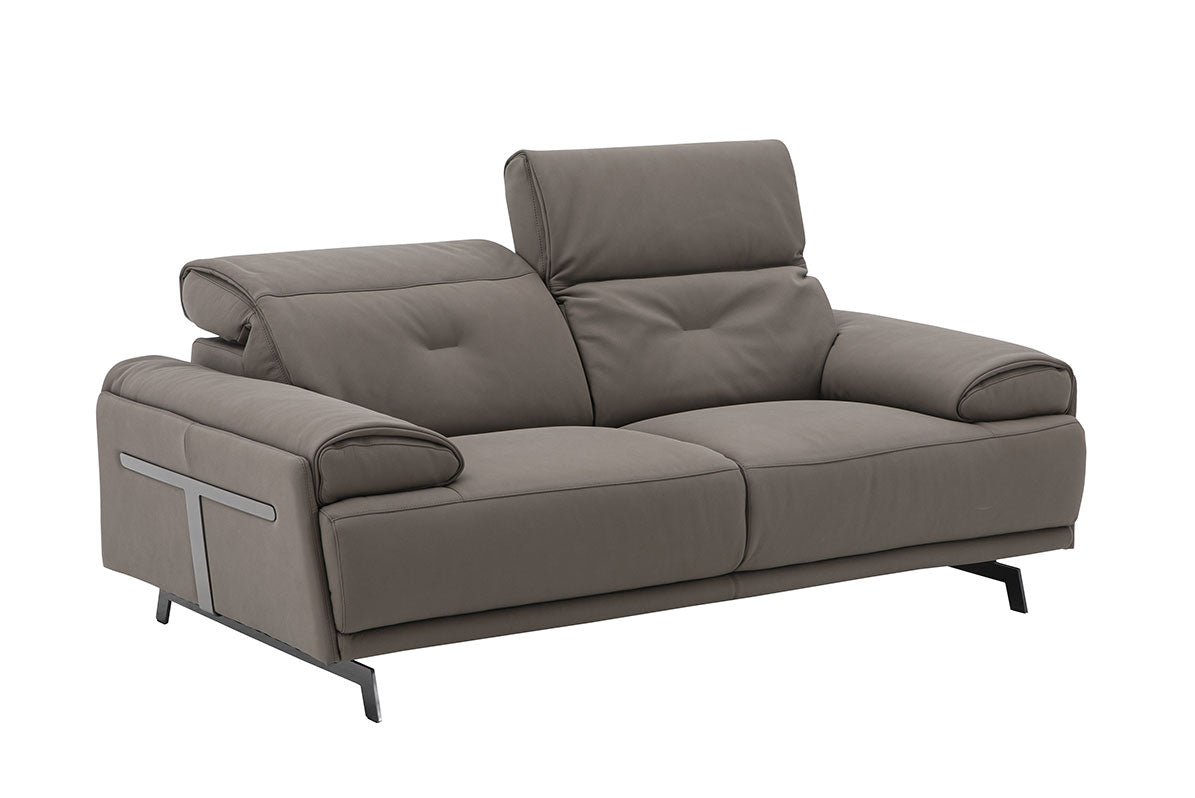 Dolce Vita Leather Power Reclining Loveseat in Brownie