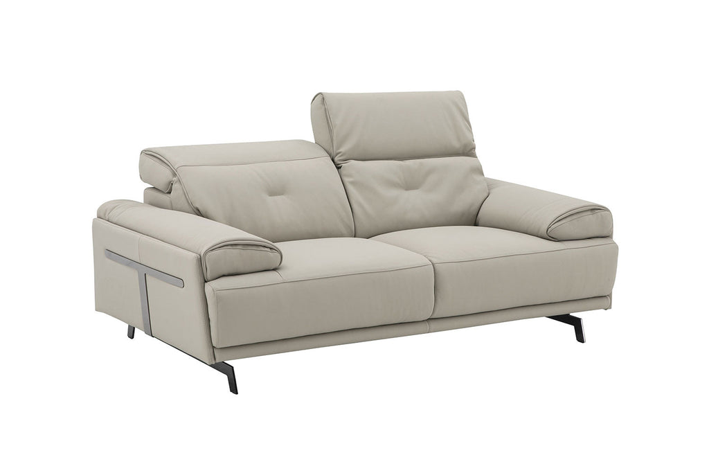 Dolce Vita Leather Power Reclining Loveseat in Milk Tea