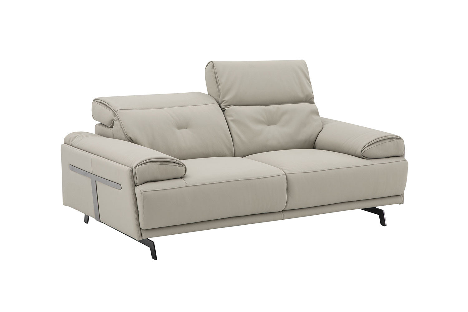 Dolce Vita Leather Power Reclining Loveseat in Milk Tea